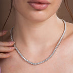 20 CTW Classic Four Prong Round Tennis Necklace