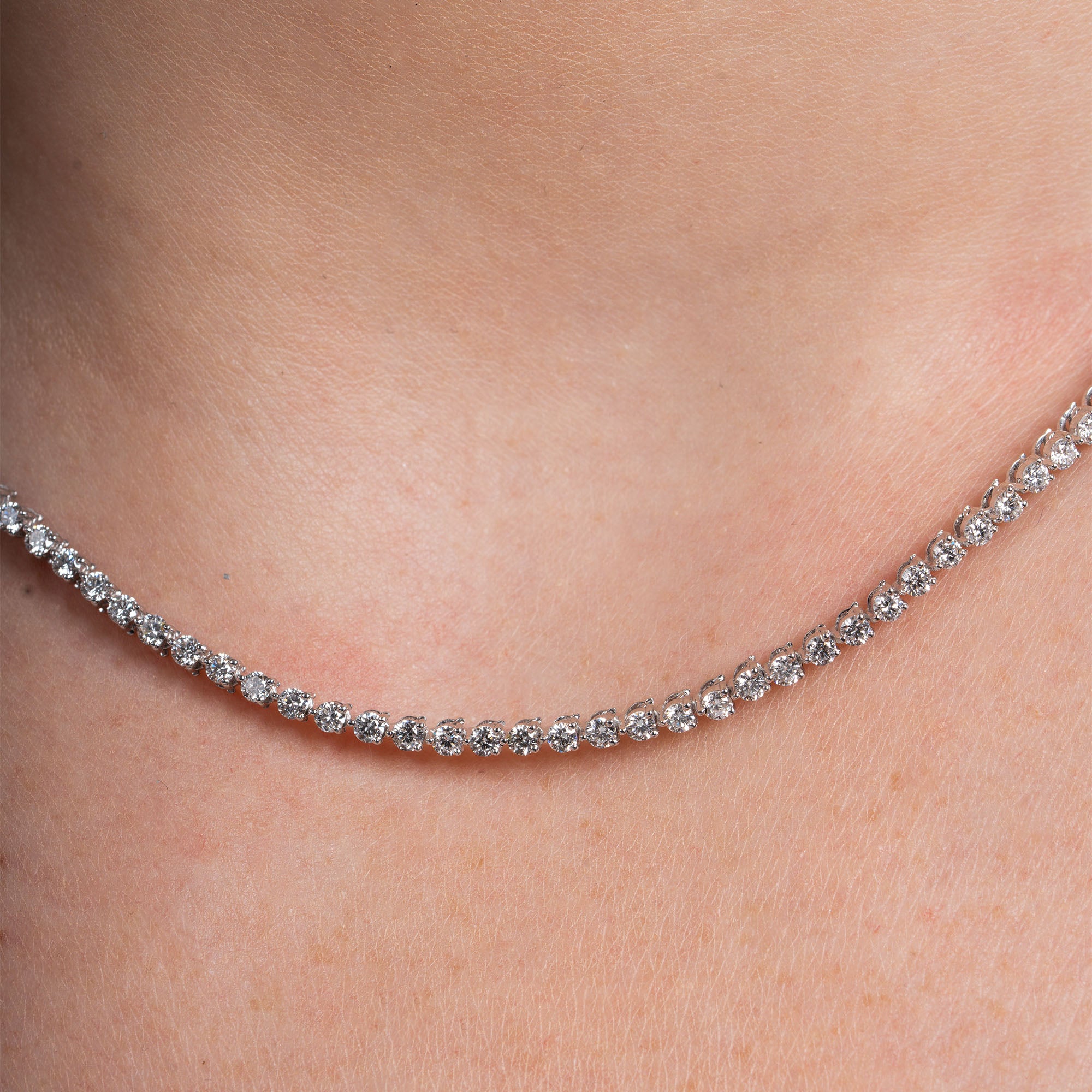 5 CTW Classic Four Prong Round Tennis Necklace