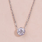 Bezel Set Round Solitaire Necklace
