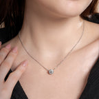 Bezel Set Round Solitaire Necklace