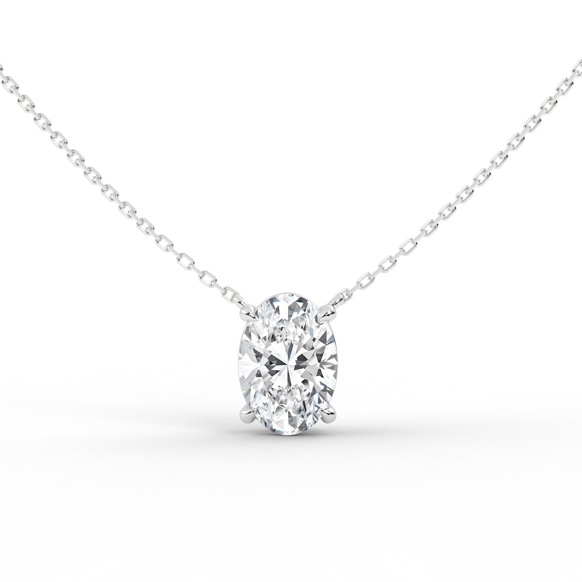 Oval Solitaire Necklace