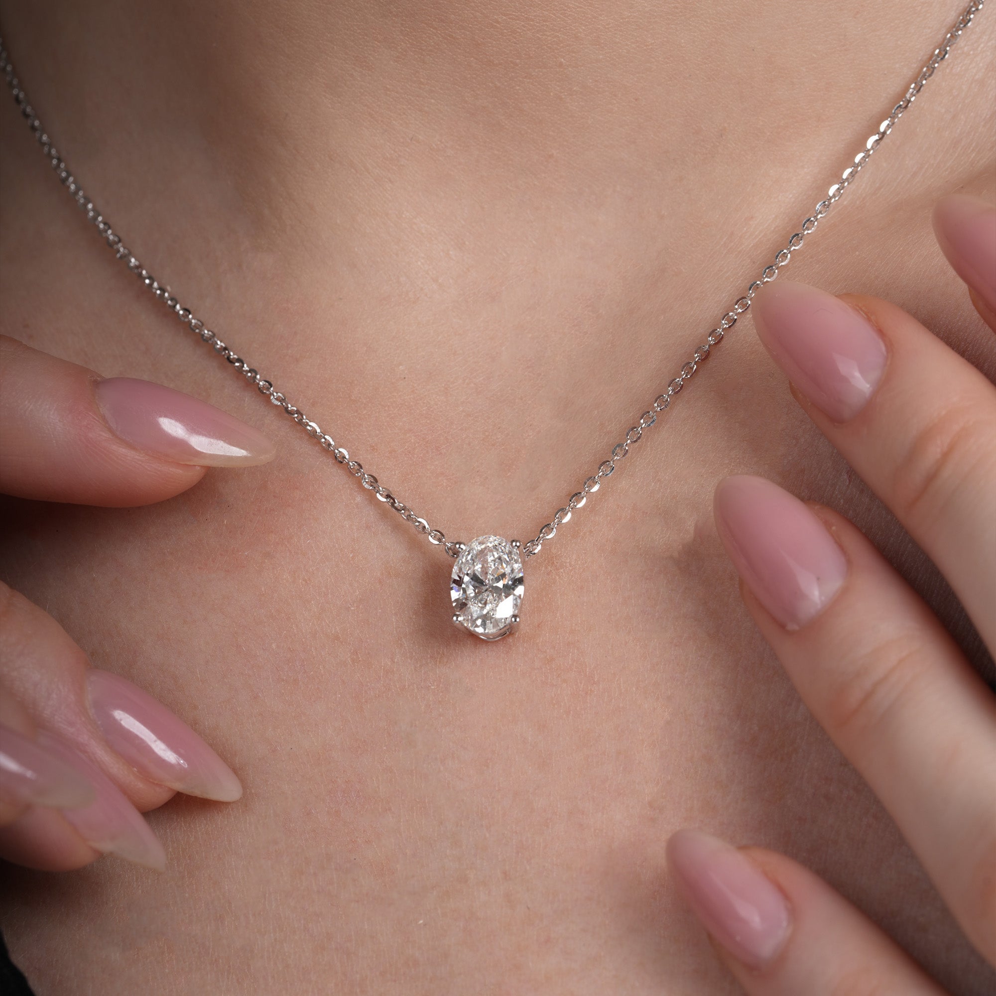 Oval Solitaire Necklace