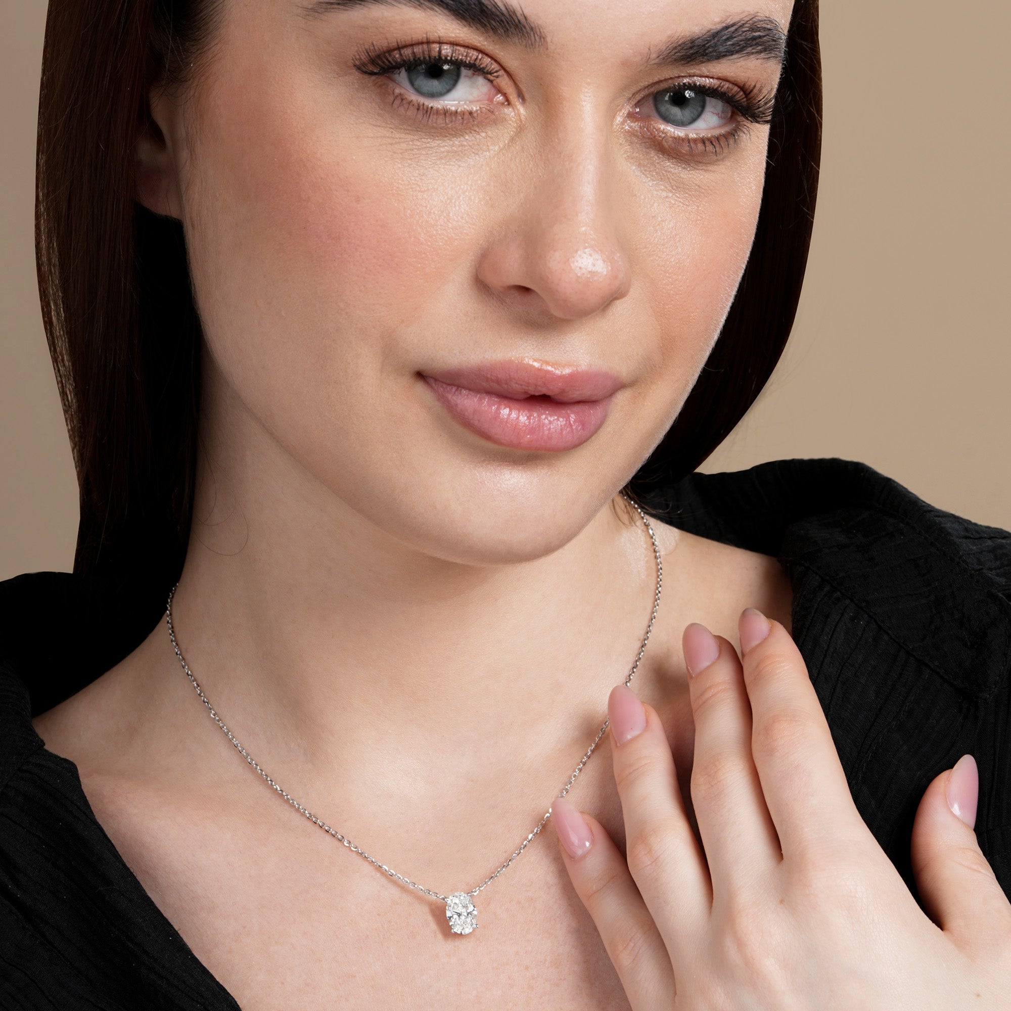 Oval Solitaire Necklace