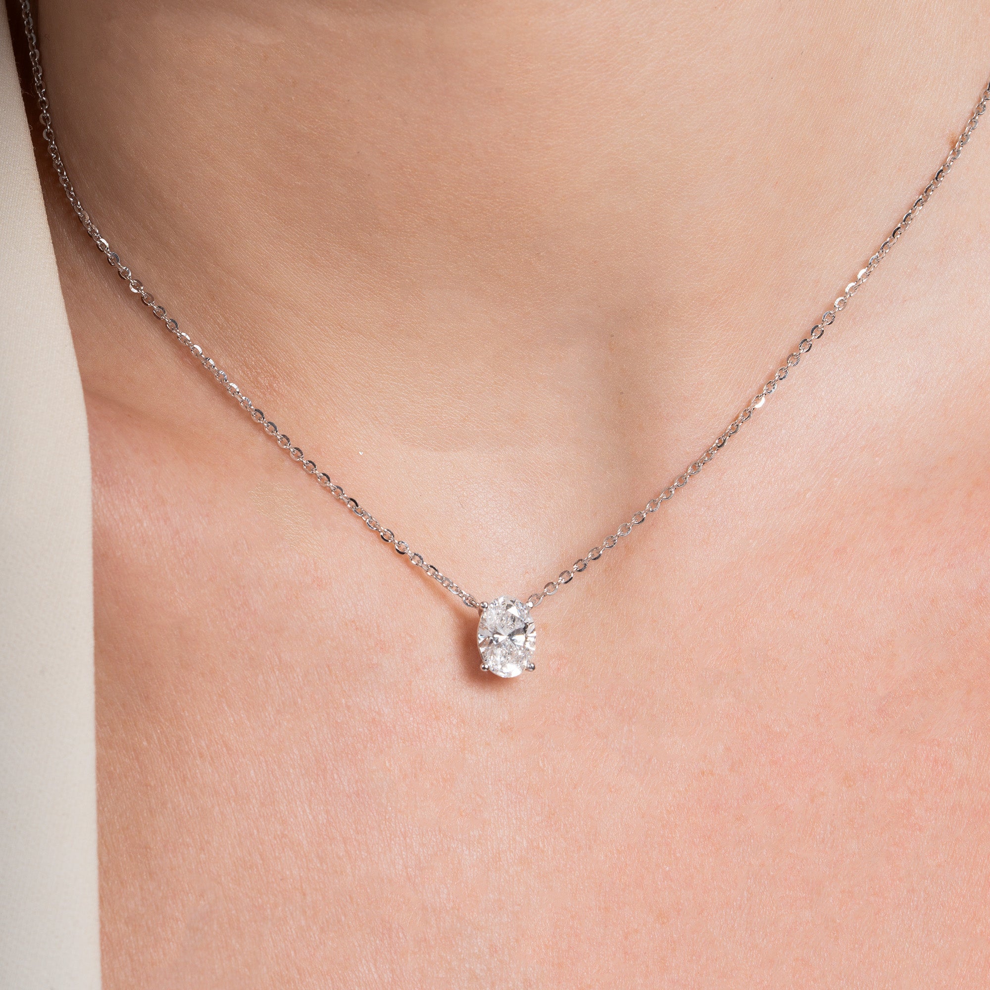 Oval Solitaire Necklace