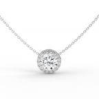 Infinite Round Halo Solitaire Necklace