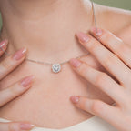 Infinite Round Halo Solitaire Necklace