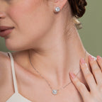 Infinite Round Halo Solitaire Necklace