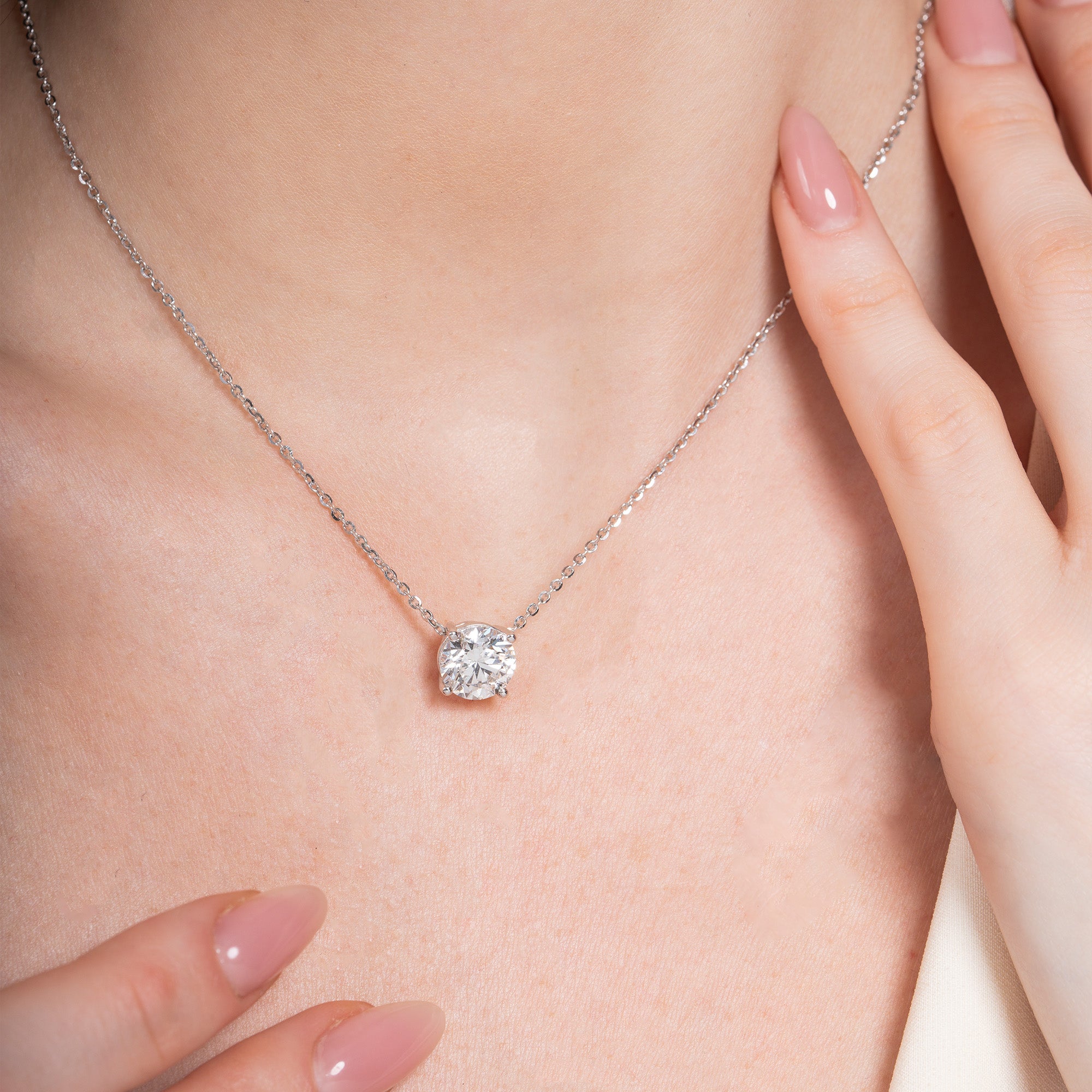 Round Solitaire Necklace