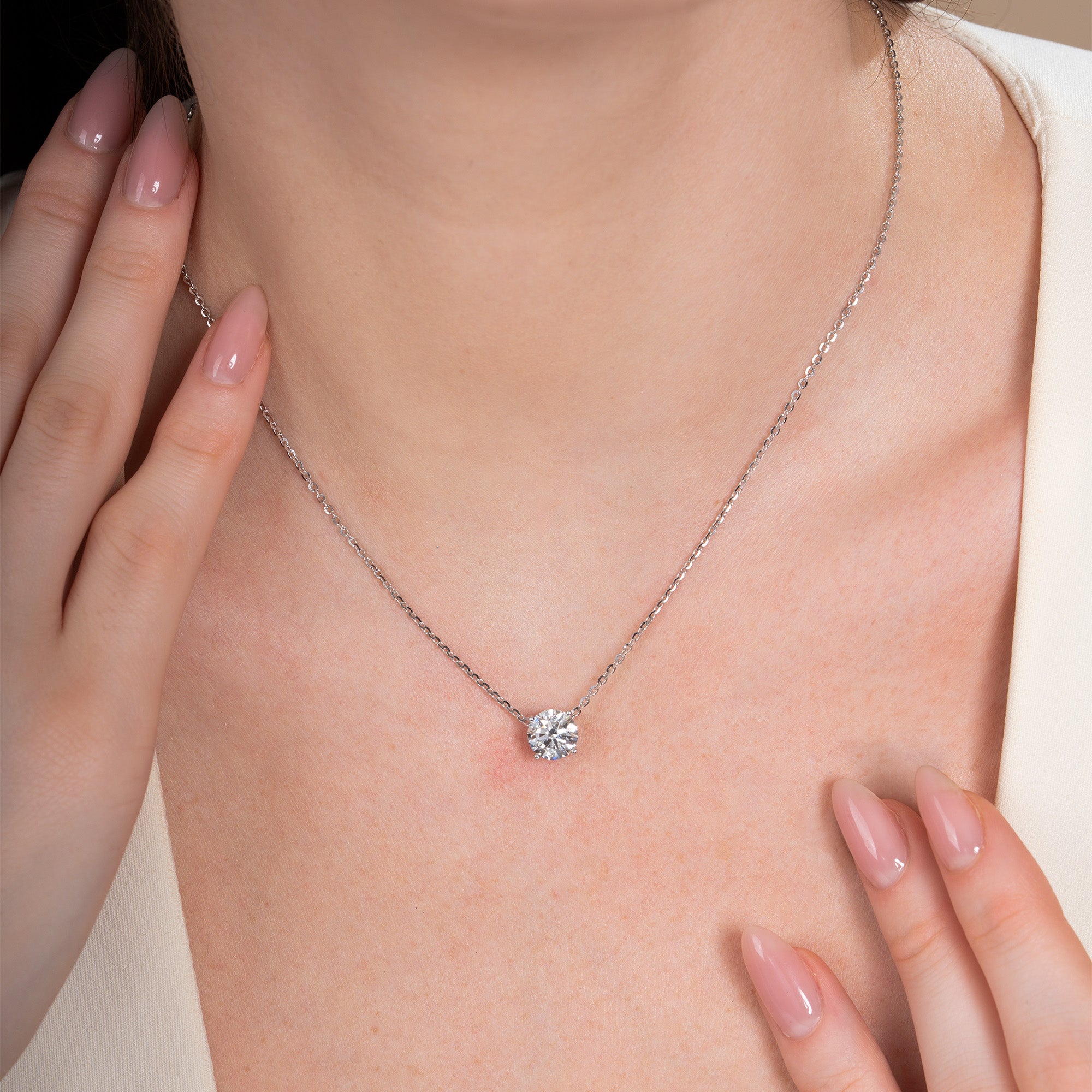 Round Solitaire Necklace