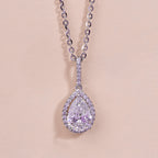Infinite Pear Halo Solitaire Necklace