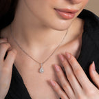 Infinite Pear Halo Solitaire Necklace