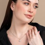 Infinite Pear Halo Solitaire Necklace