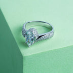 Twisted Handcrafted Pear Engagement Ring