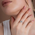 Lotus Prong Hidden Halo Round Solitaire Ring