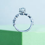 Marquise Side Stone Oval Solitaire Engagement Ring