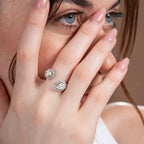 Pear and Oval Toi-Et-Moi Halo Engagement Ring