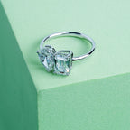 Classical Emerald and Pear Toi-Et-Moi Engagement Ring