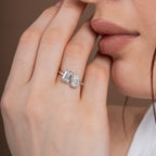 Classical Emerald and Pear Toi-Et-Moi Engagement Ring