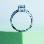 Twilight Horizon Emerald Halo Diamond Ring