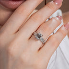 Twilight Horizon Emerald Halo Diamond Ring