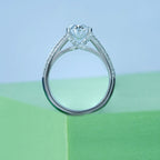 Split Shank Oval Side Stone Engagement Ring