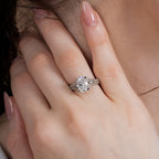 Split Shank Oval Side Stone Engagement Ring