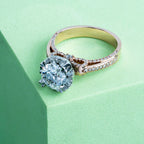 Bow Tie Illusion Round Engagement Ring