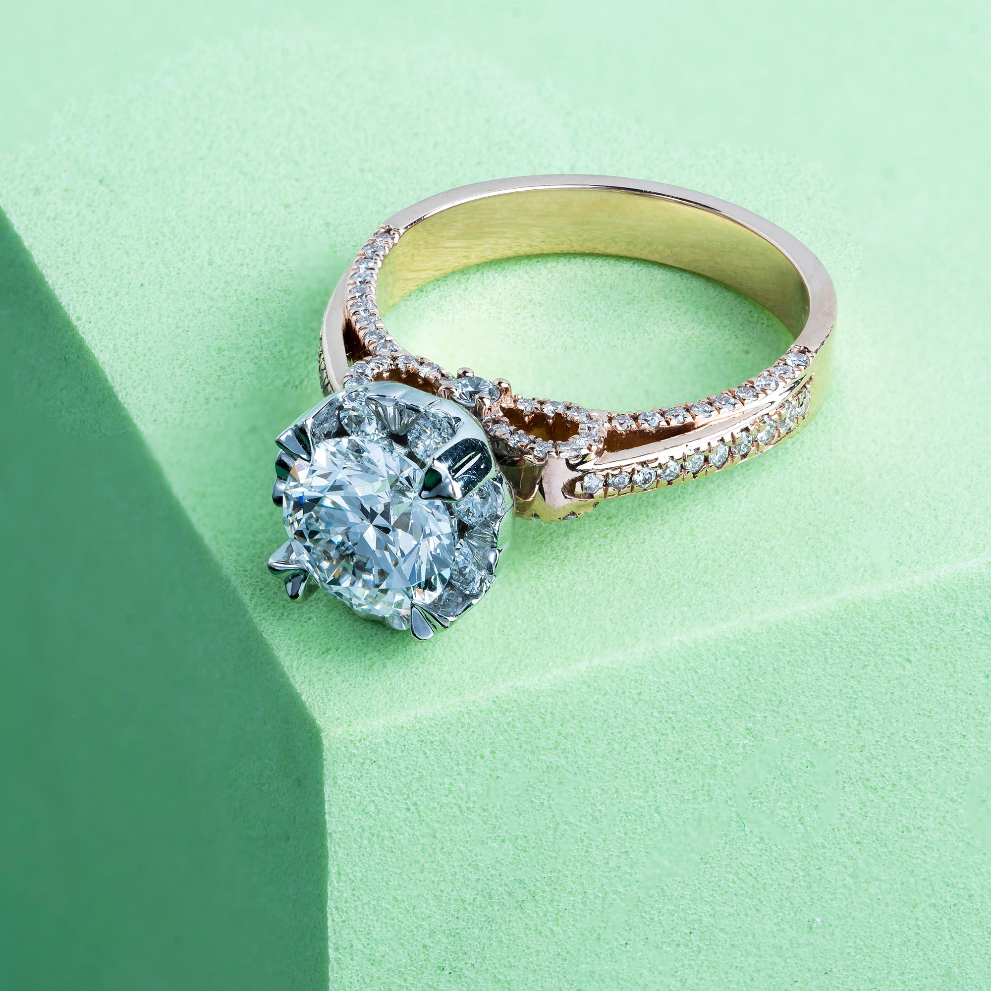 Bow Tie Illusion Round Engagement Ring