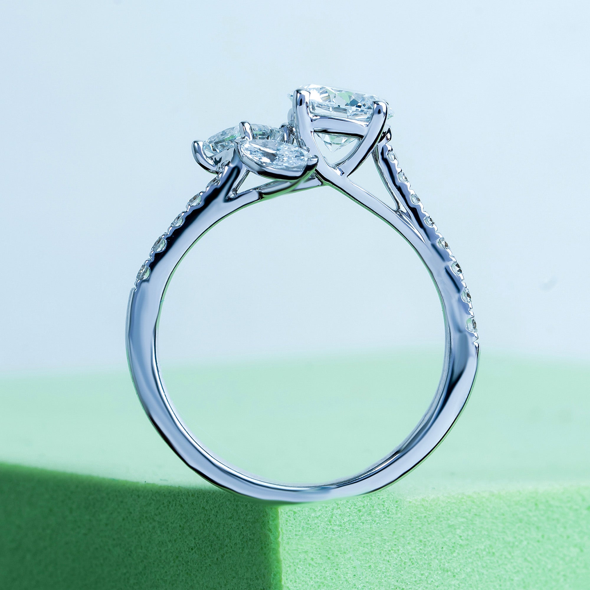 Multi Shape Round Halo Fashion Ring