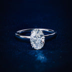 Oval Hidden Halo Solitaire Ring