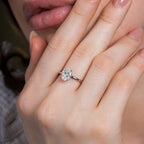 Oval Hidden Halo Solitaire Ring