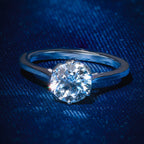 Six Prong Round Hidden Halo Engagement Ring