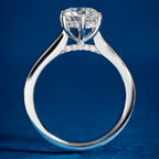 Six Prong Round Hidden Halo Engagement Ring