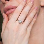 Six Prong Round Hidden Halo Engagement Ring