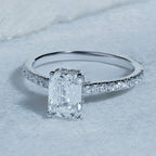 Emerald Hidden Halo Engagement Ring