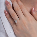 Emerald Hidden Halo Engagement Ring