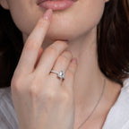 Emerald Hidden Halo Engagement Ring