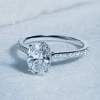 Oval Hidden Halo Engagement Ring