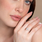 Oval Hidden Halo Engagement Ring