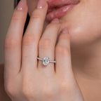 Oval Hidden Halo Engagement Ring