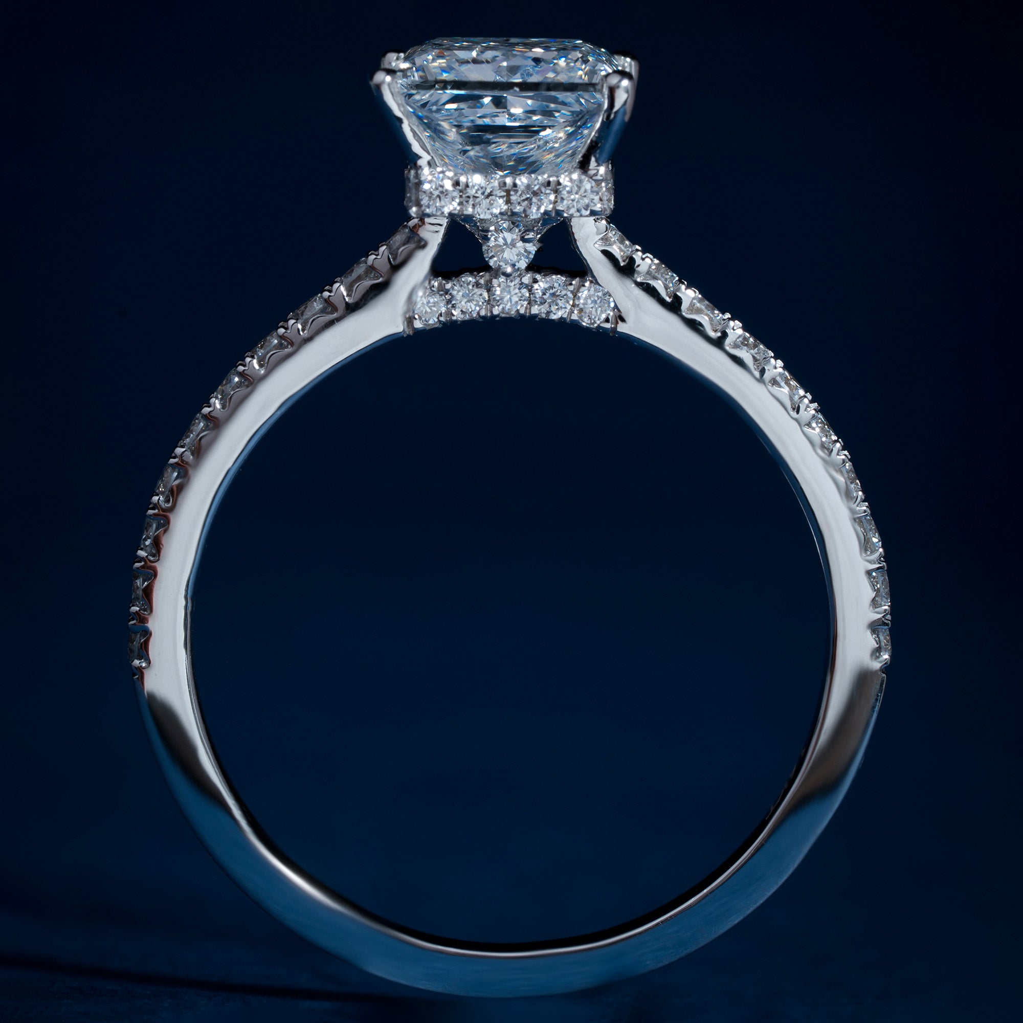 Princess Hidden Halo Engagement Ring