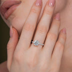 Round Hidden Halo Engagement Ring
