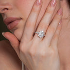 Halo Split Shank Emerald Engagement Ring