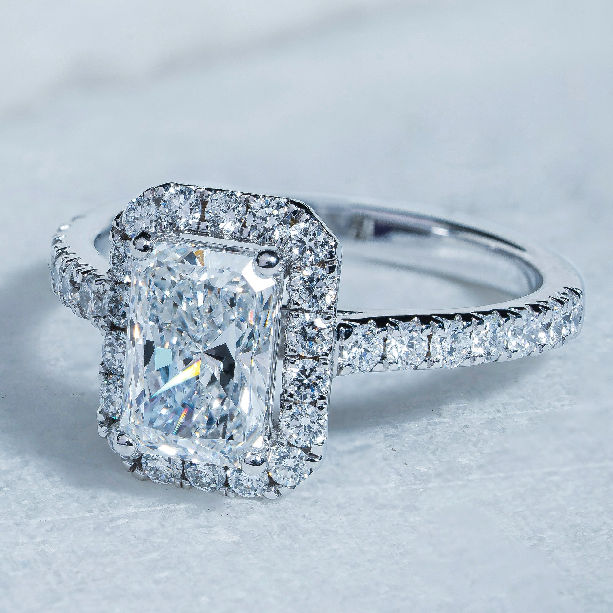 Classical Halo Radiant Engagement Ring