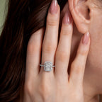 Classical Halo Radiant Engagement Ring