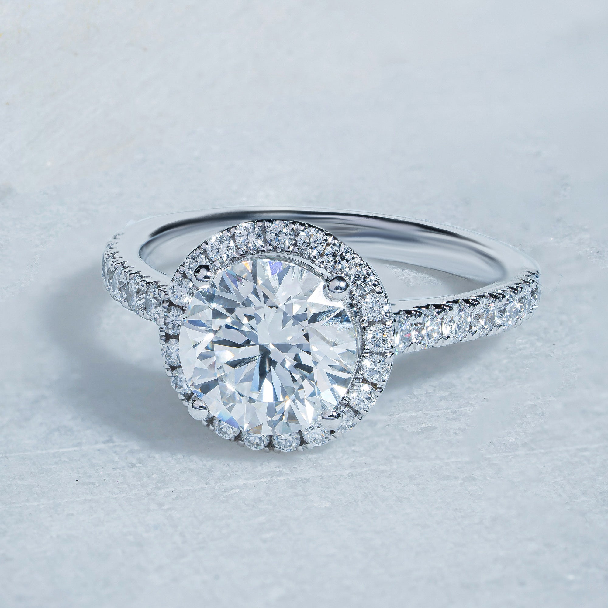 Classical Halo Round Engagement Ring