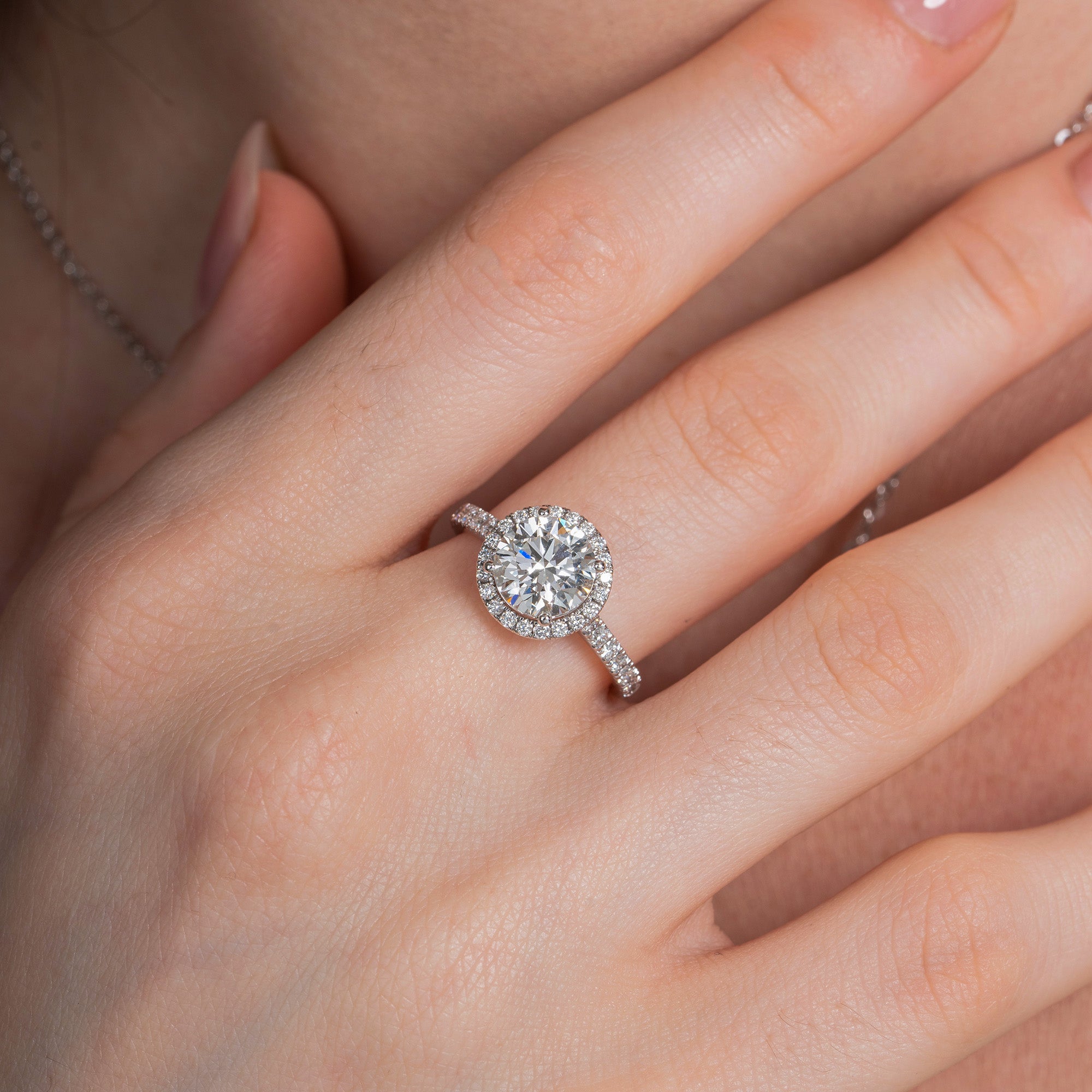 Classical Halo Round Engagement Ring