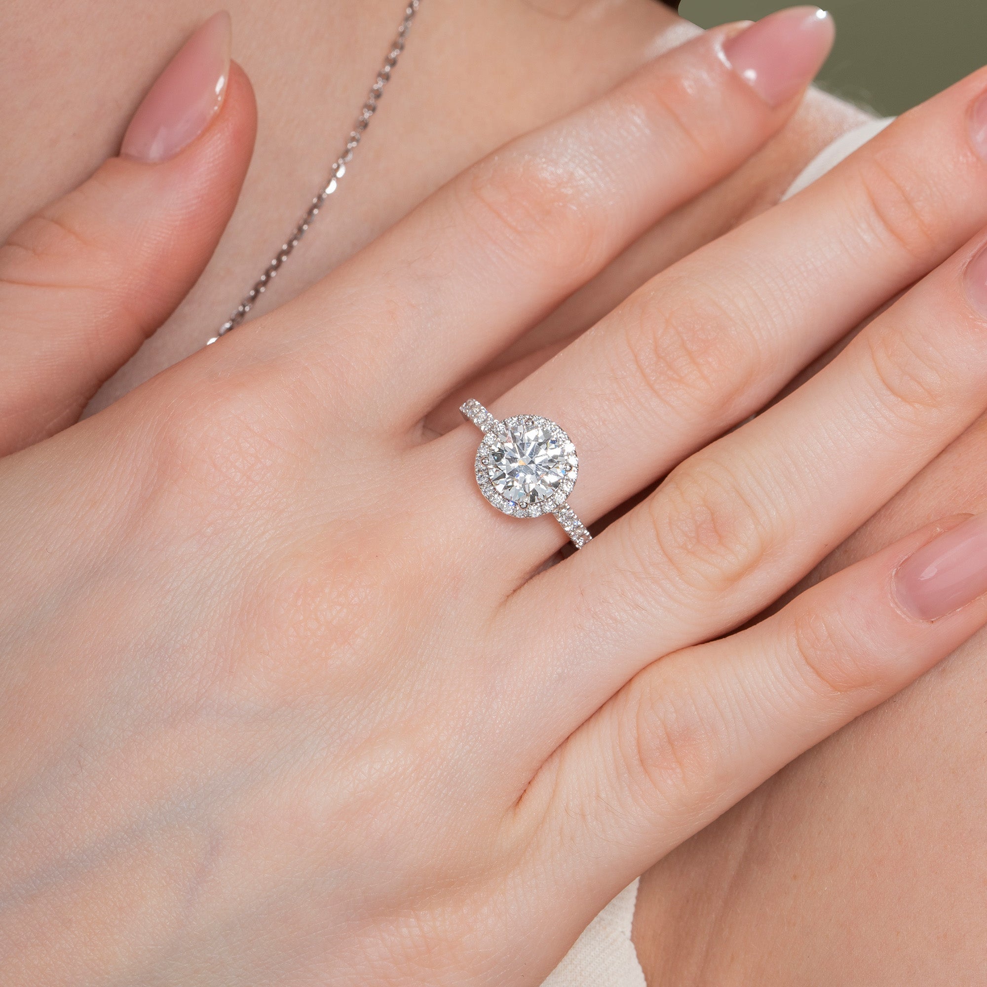 Classical Halo Round Engagement Ring