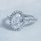 Classical Halo Oval Engagement Ring