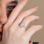 Classical Halo Oval Engagement Ring